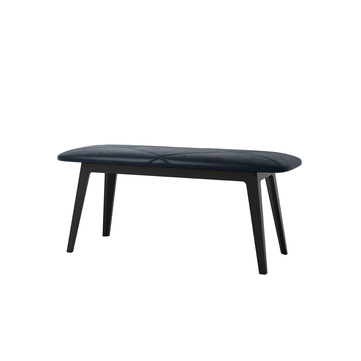 Nordic Bench i massivt bøgetræ med sort lak og polstring i Terra Black læder.