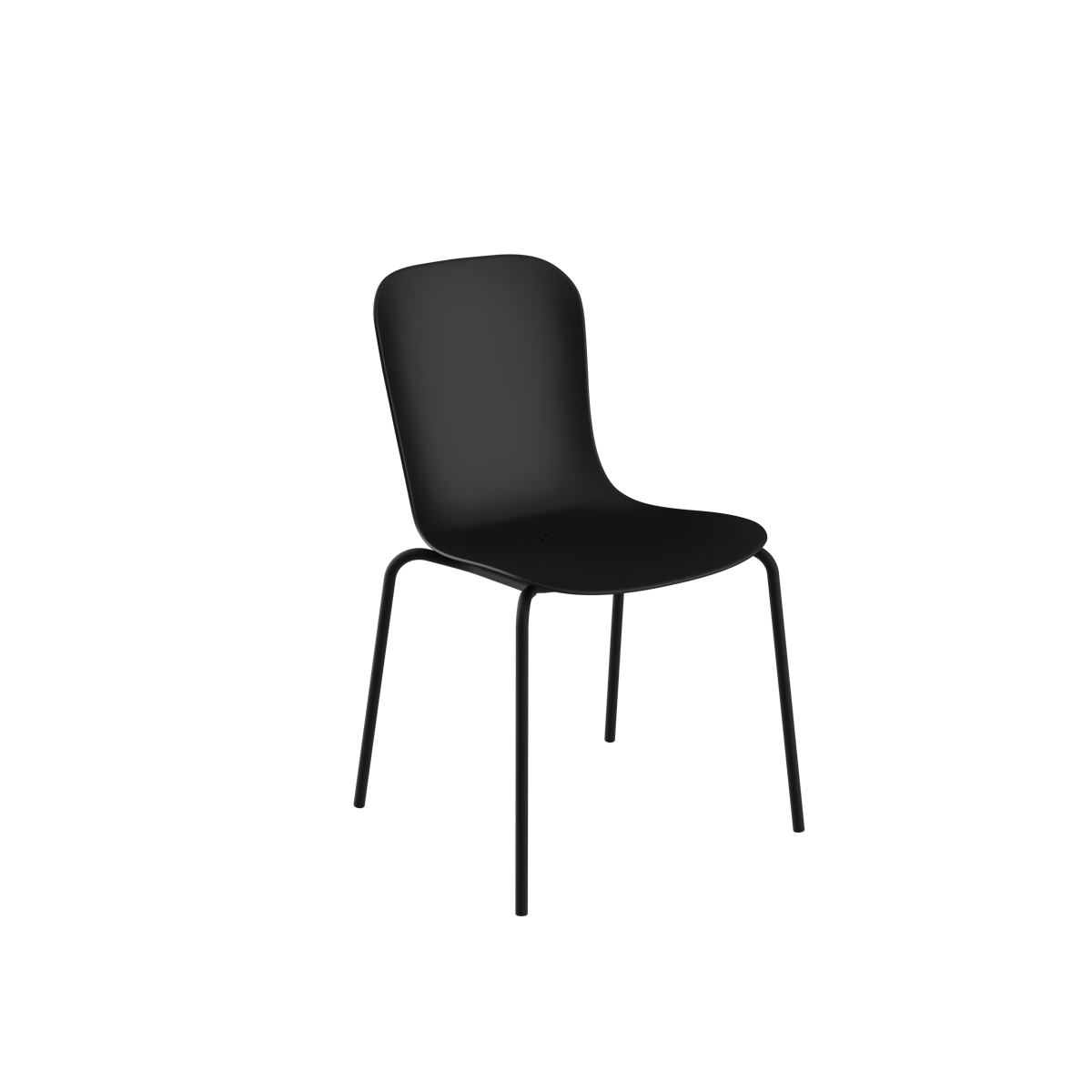 Sort Patio Chair no. One S1 udendørs stol med sort pulverlakeret stel i genbrugsplast