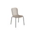 Patio Chair no. One S1 med taupe skal og sort stel, udendørs stol i genbrugsplast og pulverlakeret stål.