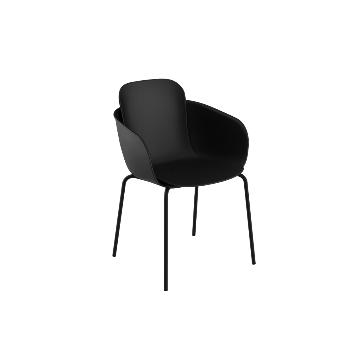 Sort Patio Chair no. One S2 udendørs stol med pulverlakeret stel og drænhul