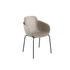 Patio Chair no. One S2 i taupe med sort pulverlakeret stel, udendørs stol i genbrugsplast.
