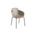 Patio Chair no. One S2 i taupe med sort pulverlakeret stel, udendørs stol i genbrugsplast.