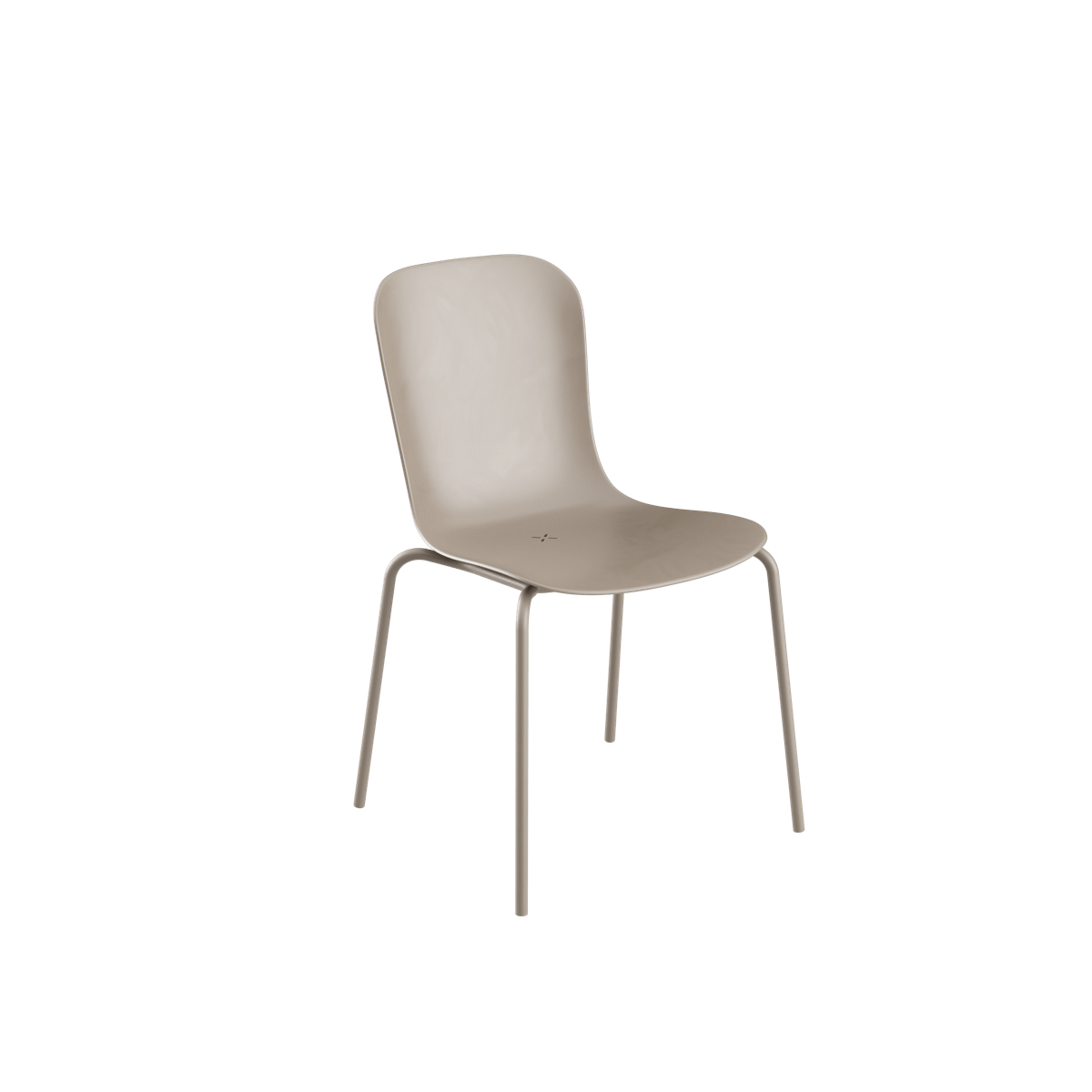 Udendørs Patio Chair no. One i taupe med pulverlakeret stel og drænhul, designet til komfort og stil.