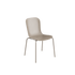 Patio Chair no. One S1 i taupe farvet formstøbt skal og stel, designet til udendørs brug.