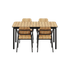 Kirra Dining Table 150x90 med keramisk bordplade og 4 Noir Patio Chair no. One S1 stole i Noir.