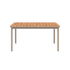 Udendørs Kirra Dining Table 150x90 i taupe pulverlakeret aluminium og teaktræ.
