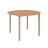 Udendørs Kirra Dining Table Ø110 i pulverlakeret aluminium og teaktræ i taupe farve.