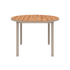 Udendørs Kirra Dining Table spisebord i taupe pulverlakeret aluminium og teaktræ, rundt Ø110 cm.