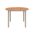 Udendørs Kirra Dining Table Ø110 i taupe pulverlakeret aluminium med teaktræ bordplade
