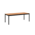 Udendørs Kirra Dining Table 210x90 i sort pulverlakeret aluminium og teaktræ, minimalistisk design.