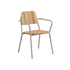 Kirra Patio Chair i taupe med pulverlakeret aluminium og ubehandlet teaktræ, udendørs havestol.