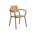 Kirra Patio Chair i pulverlakeret aluminium med ubehandlet teaktræ i chestnut farve, udendørs havestol.