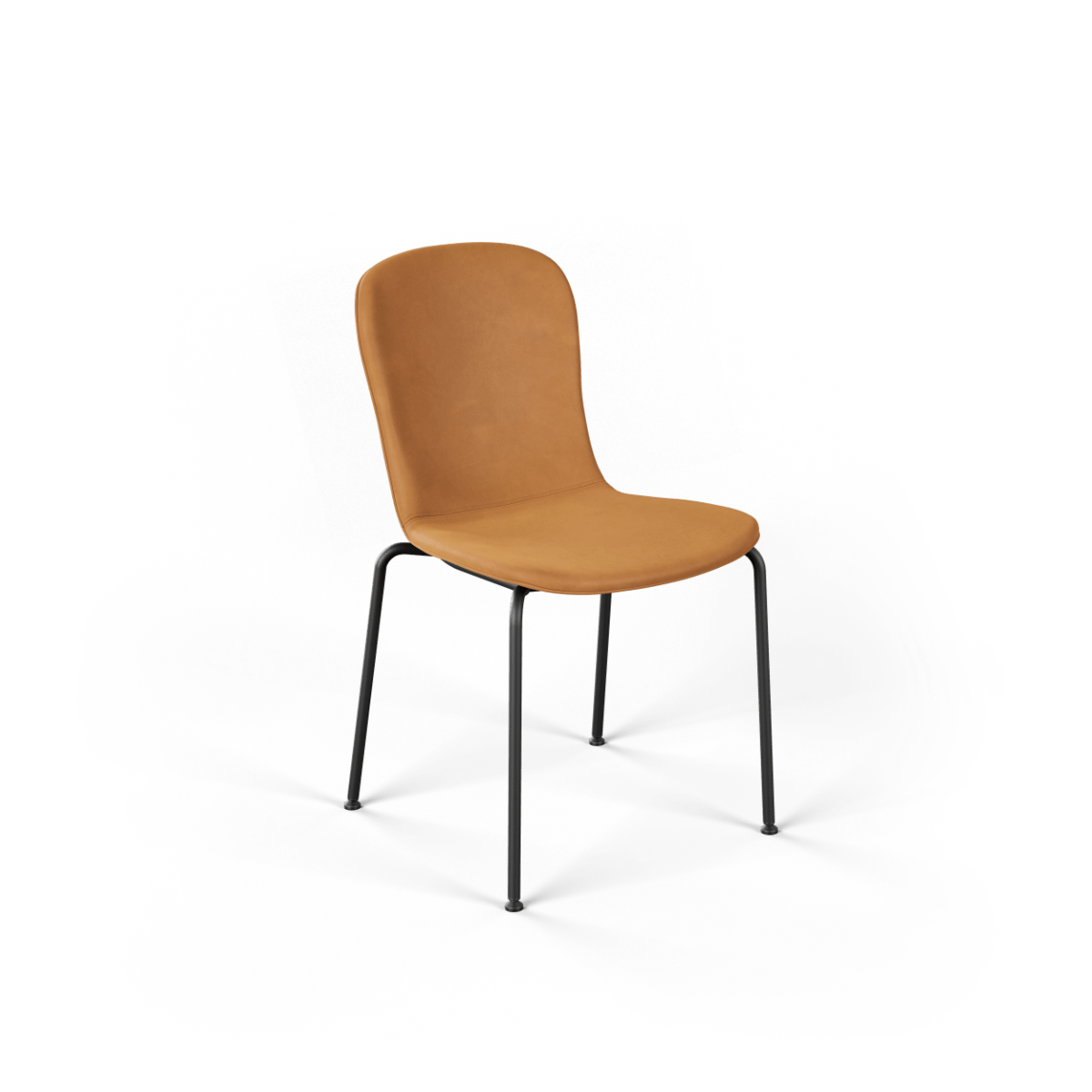 Chair no. One S1 spisebordsstol i Luna Sandstone med polstret sæde og pulverlakeret stel i genanvendt stål.