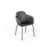 Chair no. One S2 i Terra Black med dobbeltskaller og polstret læder, stående på sort stel.