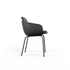 Chair no. One S2 i Terra Black med polstret læder, dobbeltskaller og sort pulverlakeret stel.