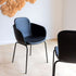 Chair no. One S2 i terra black med dobbeltskaller og polstret sæde i læder, stel i sort pulverlakeret stål.
