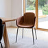 Spisebordsstol Chair no. One S2 i Luna Sandstone med polstret lædersæde og pulverlakeret stel i genbrugsstål.