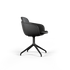 Chair no. One S2 Terra Black spisebordsstol med sort læderpolstring og sort swivel-fod i aluminium.