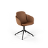 Chair no. One S2 Luna Walnut swivel chair with double shells and leather upholstery without return swivel function