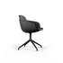 Chair no. One S2 Terra Black swivel chair with double shell design and leather upholstery.