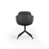 Chair no. One S2 Terra Black swivel chair with double shell design and leather upholstery.