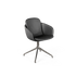 Chair no. One S2 Polished Swivel i Terra Black med poleret aluminium og sort læderpolstring uden returdrej.