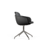 Chair no. One S2 Terra Black polstret læder stol med poleret aluminium swivel-fod, indendørs spisebordstol