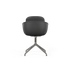 Chair no. One S2 Terra Black polstret læderstol med poleret aluminium swivel-fod til indendørs brug.