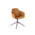 Chair no. One S2 polstret læderstol i Luna Sandstone med poleret swivel-fod uden returdrejning.
