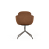 Chair no. One S2 polstret læderstol i Luna Sandstone med poleret aluminium swivel-fod, indendørs spisebordstol.