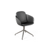 Terra Black Chair no. One S2 polstret læderstol med poleret aluminium swivel-fod og returdrej, indendørs spisebordstol.