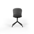 Chair no. One S1 spisebordsstol i Terra Black med polstret skal og sort swivel-fod i aluminium.