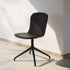 Chair no. One S1 Terra Black swivel chair with leather seat and aluminum base.