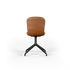 Chair no. One S1 Terra Black spisebordsstol med polstret skal og sort swivel-fod i aluminium.