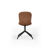 Chair no. One S1 spisebordsstol i Luna Sandstone med polstret sæde og swivel-fod i aluminium.
