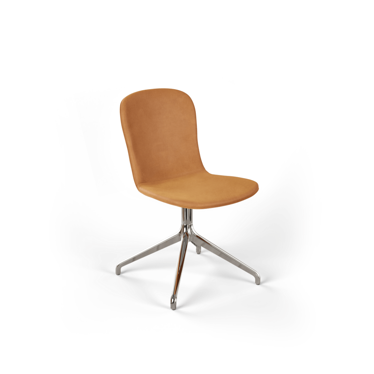 Spisebordsstol Chair no. One S1 i Luna Sandstone med poleret aluminiumstel uden returdrej