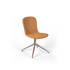 Chair no. One S1 spisebordsstol i Luna Sandstone med poleret swivel-fod og læderpolstring.