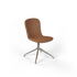 Chair no. One S1 spisebordsstol i Luna Walnut med poleret swivel-fod og polstret sæde i læder.