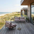 Mollis Lounge Chair udendørs sofa i Renesse Chestnut med pulverlakeret aluminiumsramme og tekstilpolstring.