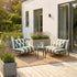 Mollis Lounge Chair i Renesse Olive med pulverlakeret aluminiumsramme og eco-certificeret tekstil til udendørs brug.