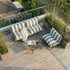 Mollis Lounge Sofa 2 Seater i olivengrøn med pulverlakeret aluminiumsstel til udendørs brug.