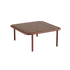 Mollis Coffee Table udendørs sofabord i chestnut med pulverlakeret aluminiumsstel og hærdet glasbordplade.