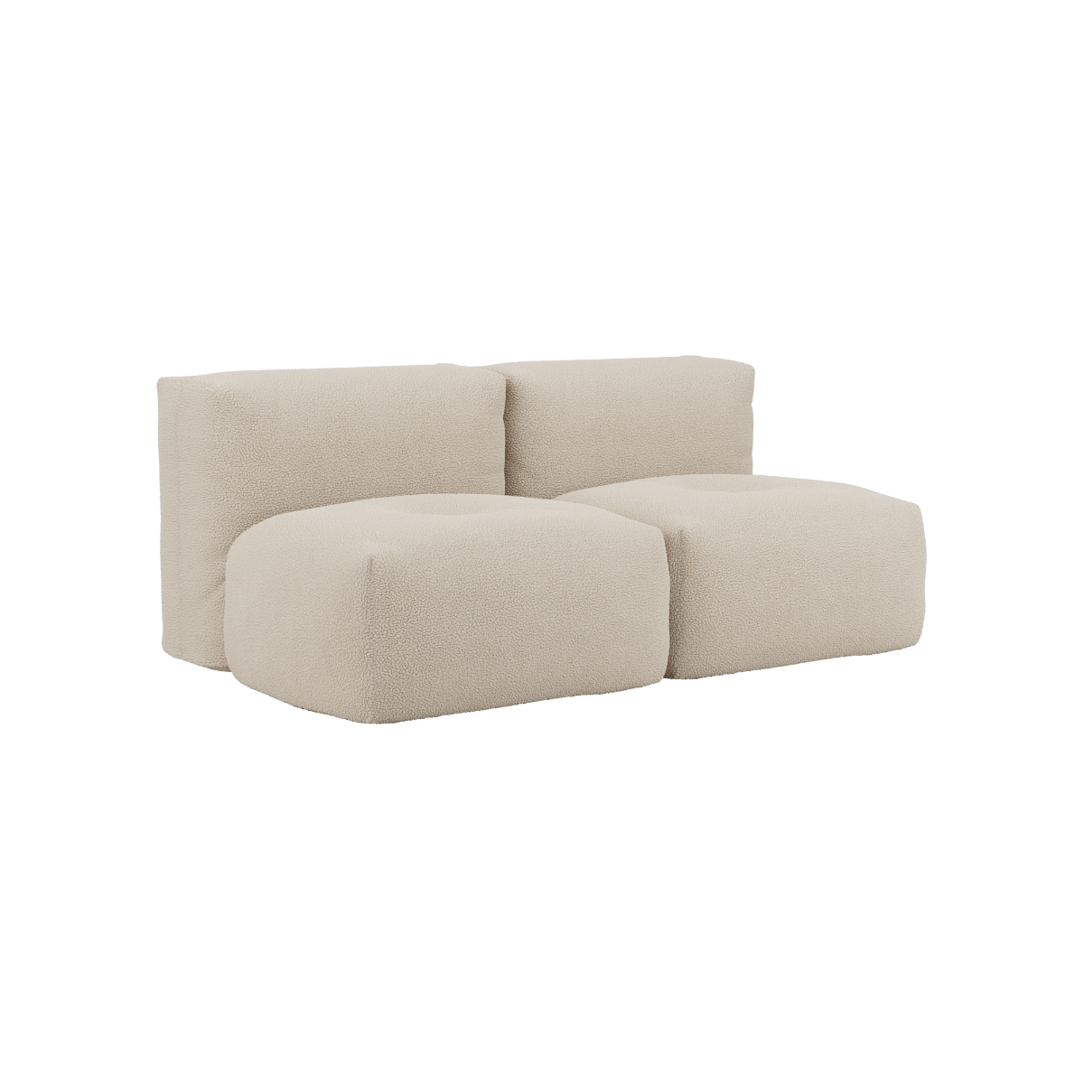 Soft Sofa Indoor 2-personers sofa i Teddy Beige tekstil med bløde puder og modulært design.