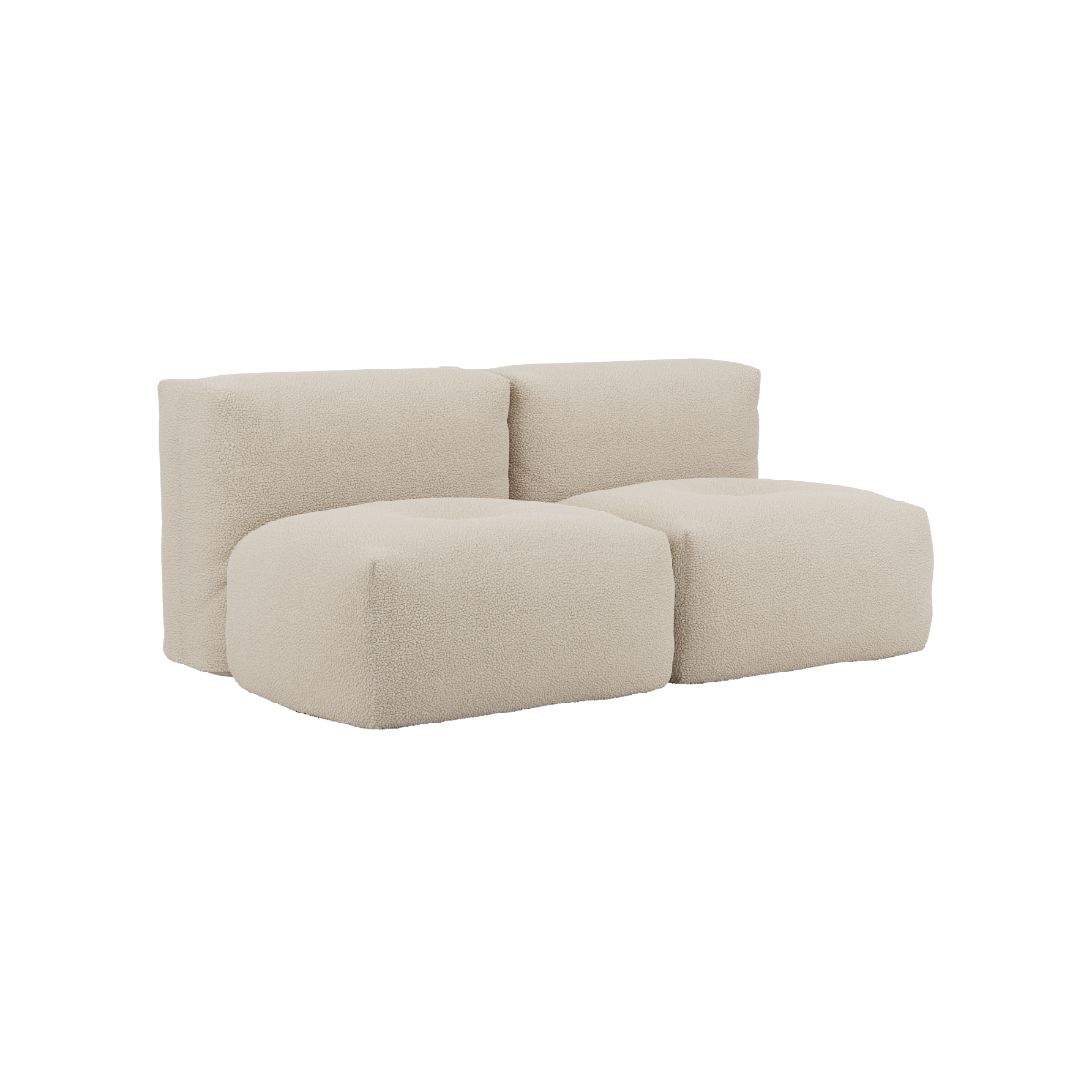 Soft Sofa Indoor 2-personers sofa i beige Teddy stof med blødt, modulært design uden stel.
