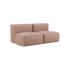 Soft Sofa Indoor 2-personers sofa i rosa corduroy stof med blød, modulær form og lav ryg.
