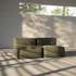 Soft Sofa Indoor 2-personers sofa i olivengrønt corduroy stof uden stel i moderne design.