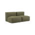 Soft Sofa Indoor 2-personers sofa i olivengrønt corduroy stof med bløde former og lav ryg.