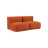 Orange Jaquard Soft Sofa Indoor 2-seater with soft, cushioned design and modular shape.