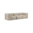 Soft Sofa Indoor 3-personers sofa i beige Teddy stof uden puf, blød og modulær design.