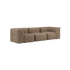 Soft Sofa Indoor 3-personers sofa i Teddy Brown polyester uden puf, modulær og blød designet til indendørs brug.